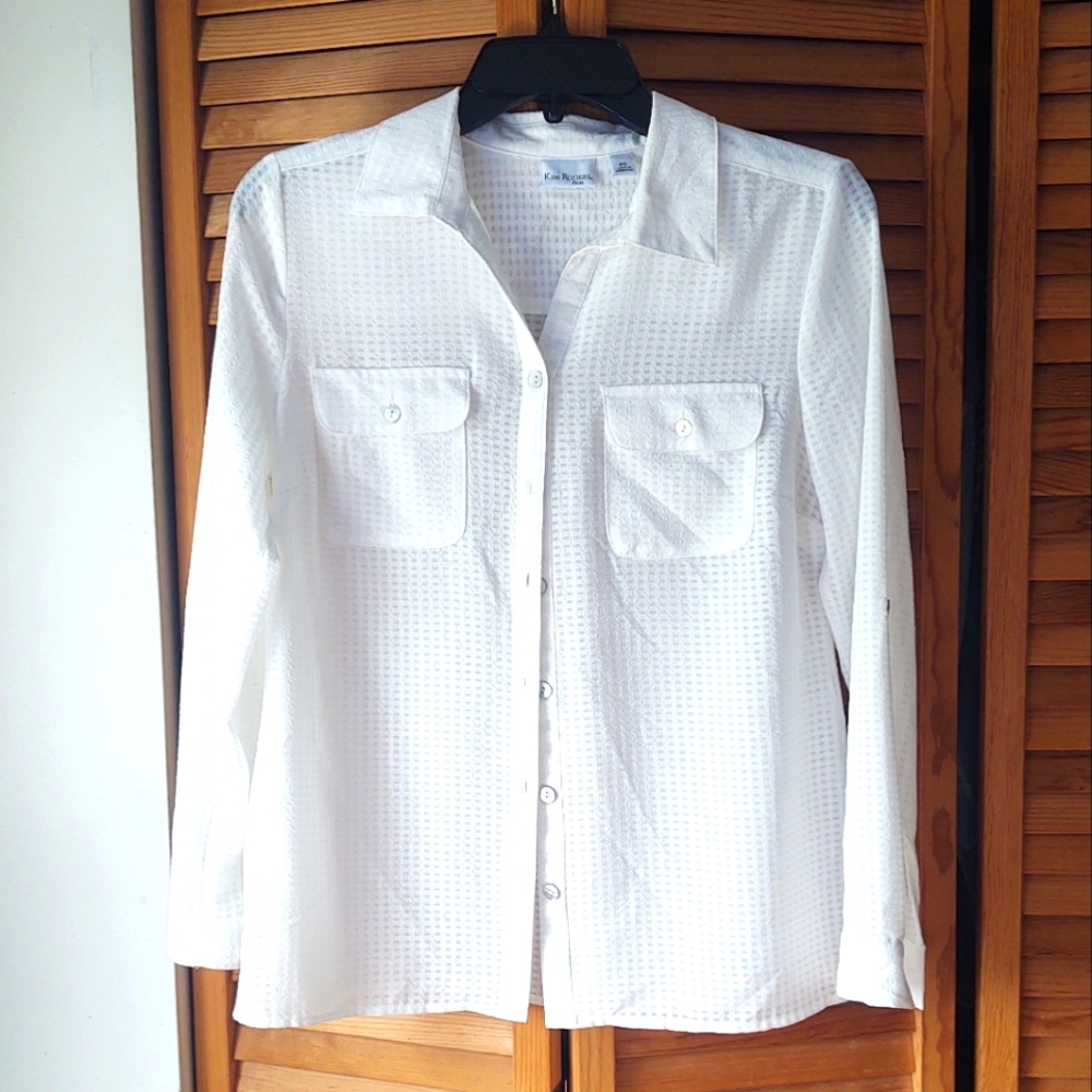 Petite small window paine patter blouse